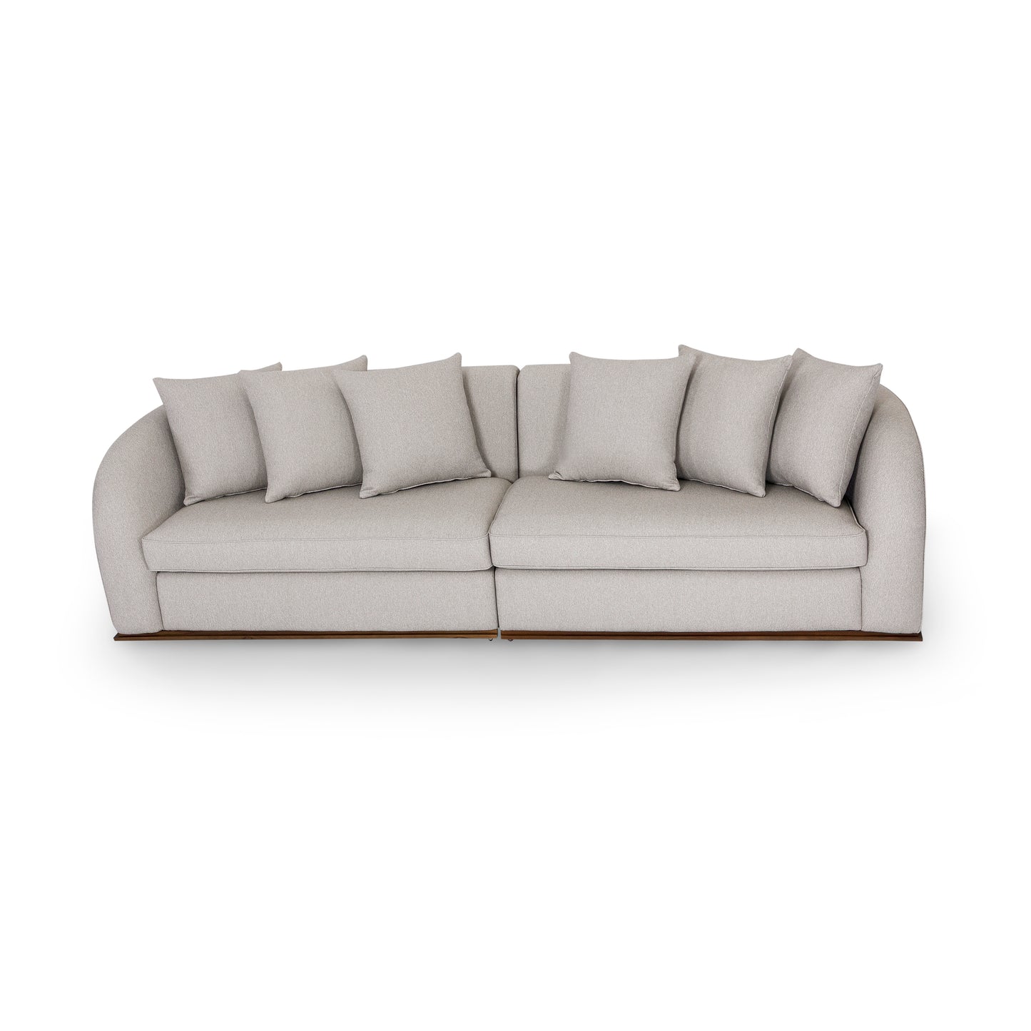 HORUS Sofa 120" in Beige Fabric and Walnut