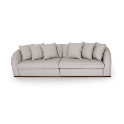HORUS Sofa 120" in Beige Fabric and Walnut