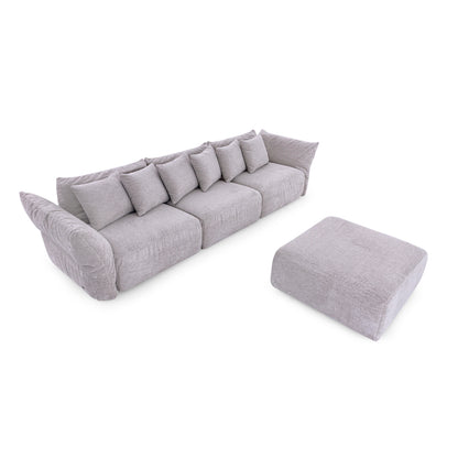 URUBICI Sofa 135" in Beige Fabric