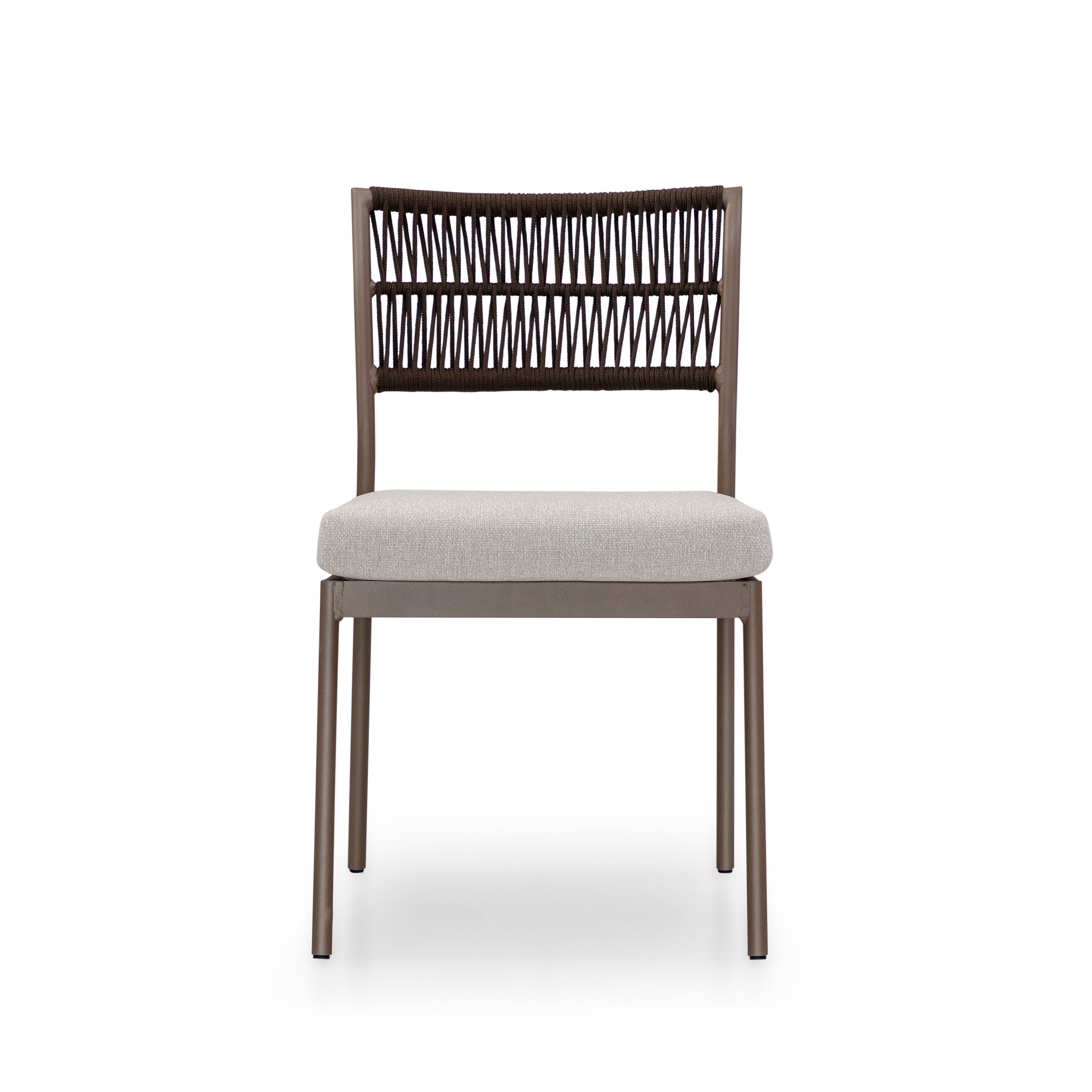 LIG Outdoor Dining Chair in Chocolate, S80-2693 and Brown Rope