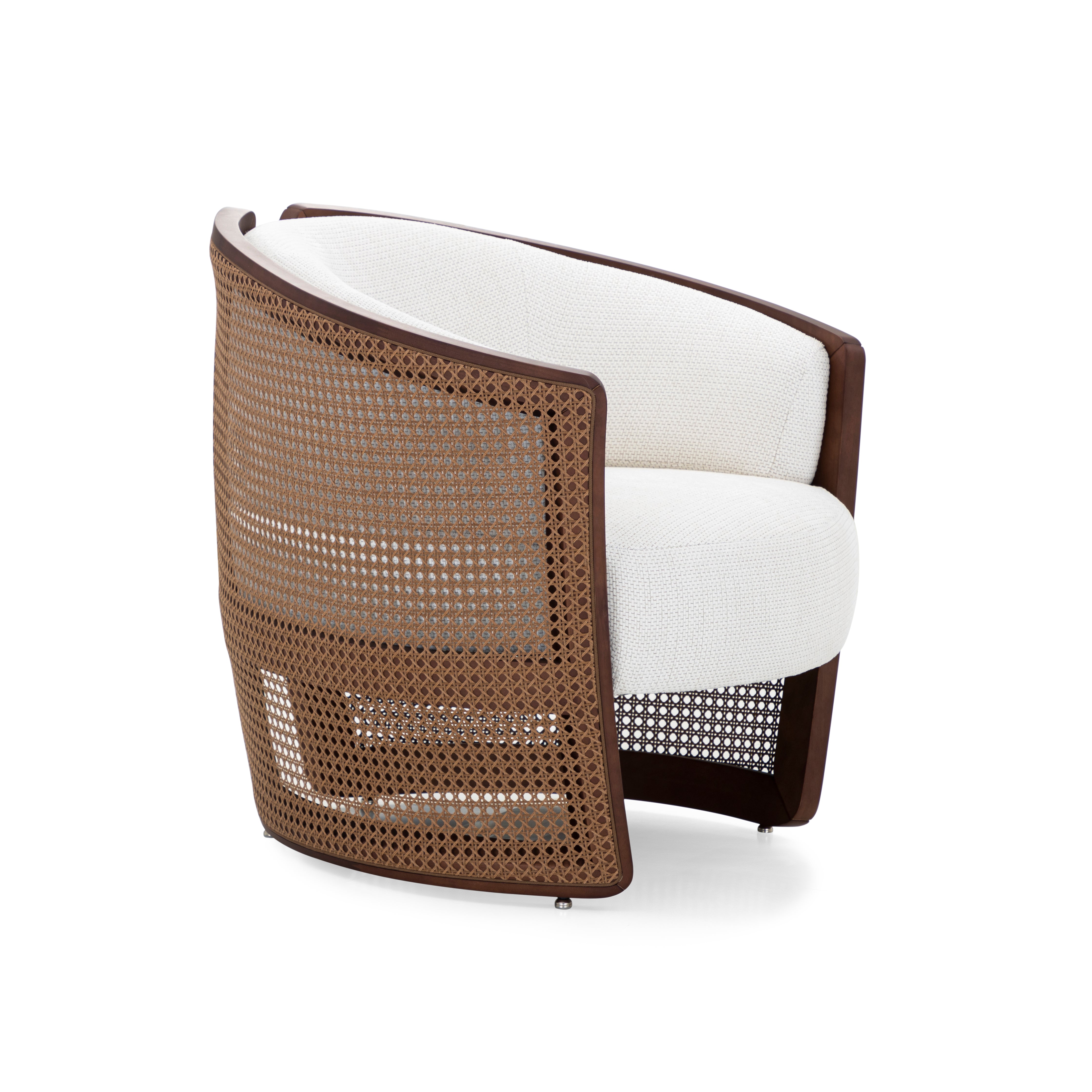 LIRIO Armchair in Walnut and A3-2460 with Walnut Cane