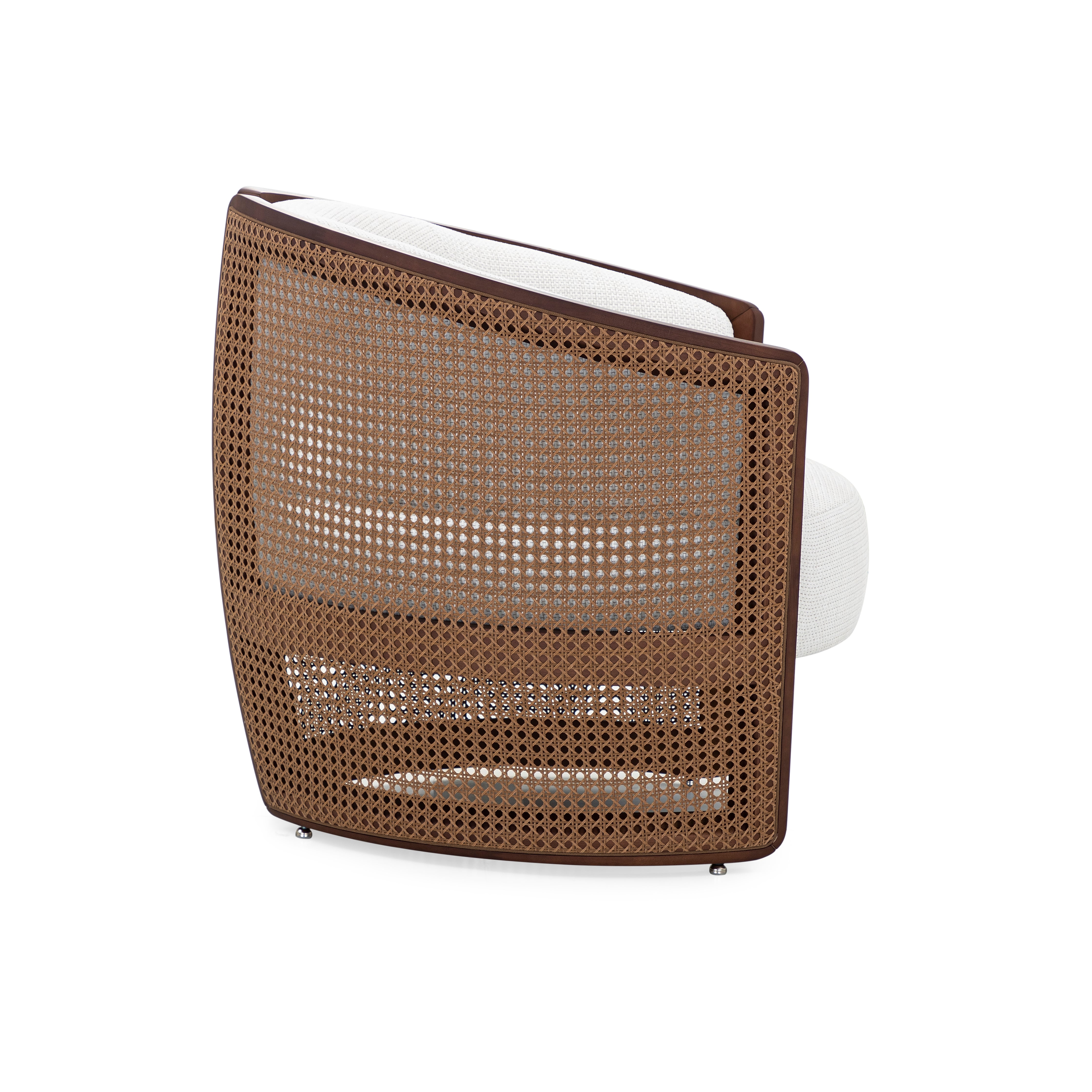 LIRIO Armchair in Walnut and A3-2460 with Walnut Cane
