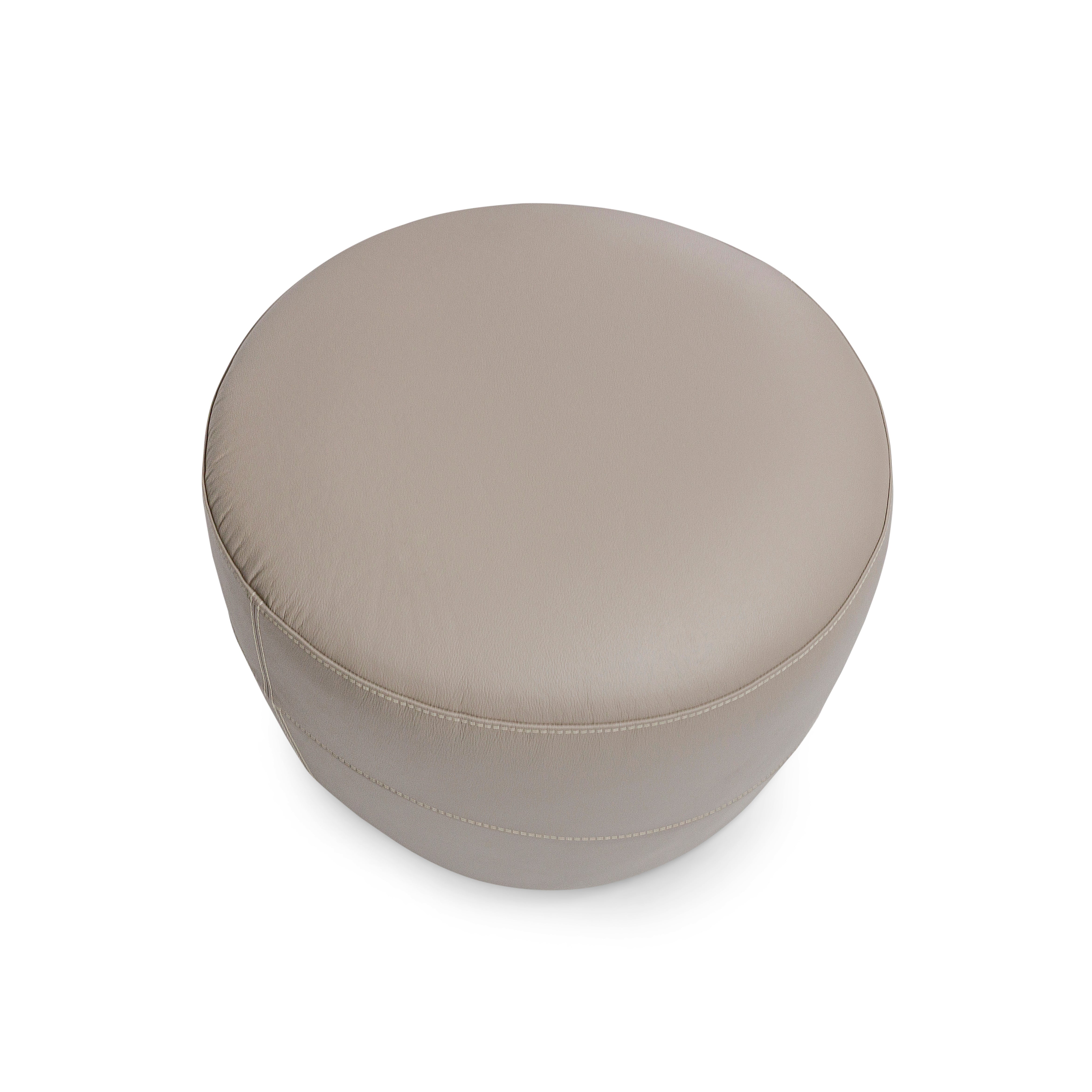 LIRIO Ottoman in Beige Leather