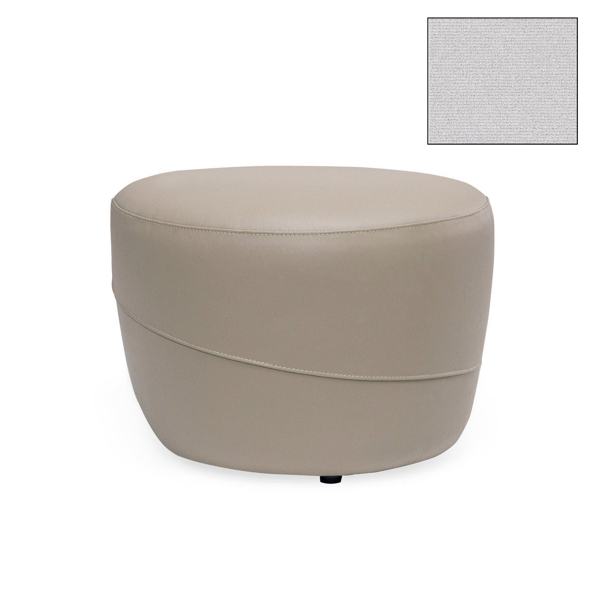 LIRIO Ottoman in Light Gray Fabric