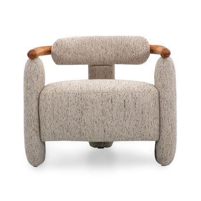 GRANUM Armchair in Teak and Tan Fabric