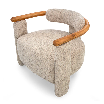 GRANUM Armchair in Teak and Tan Fabric