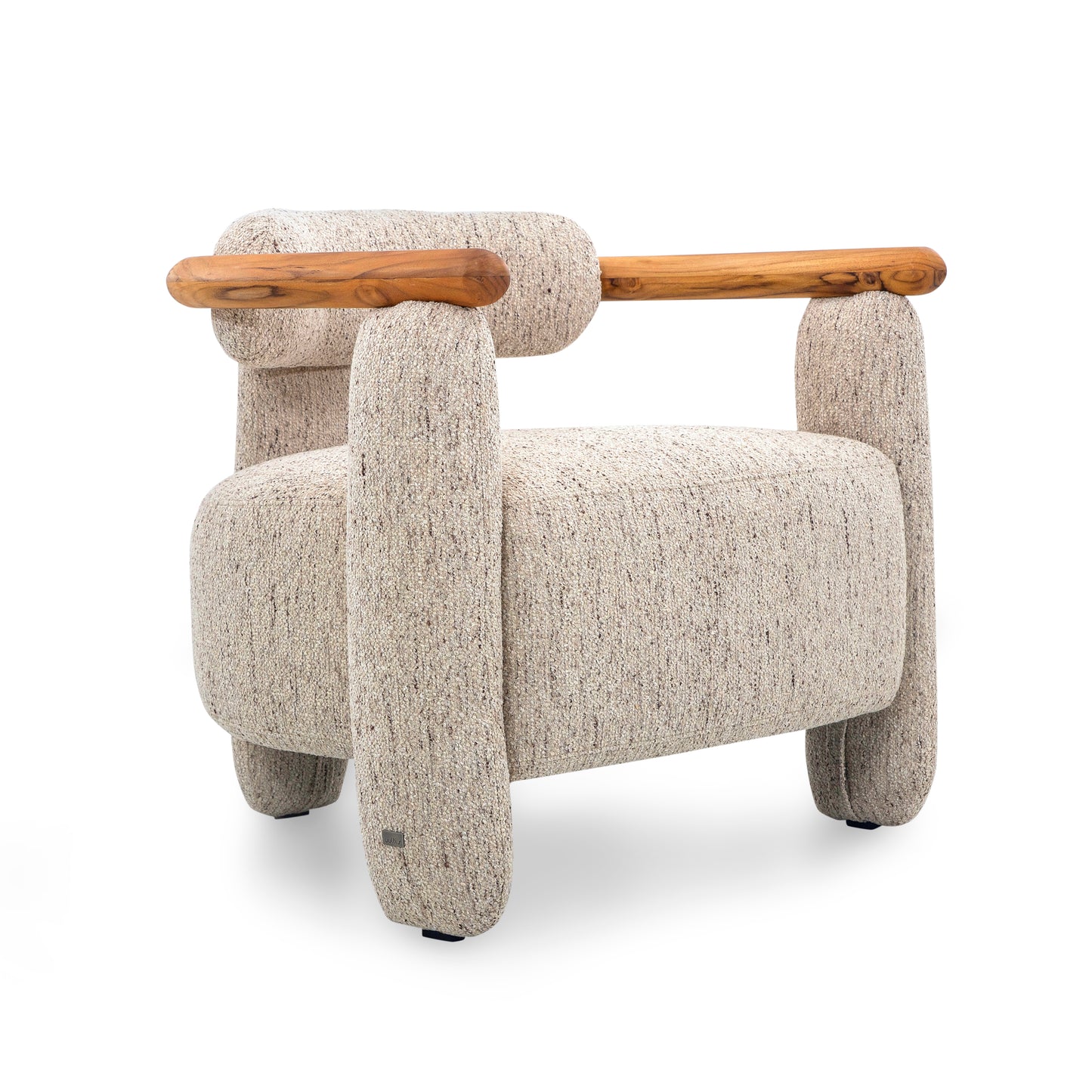 GRANUM Armchair in Teak and Tan Fabric