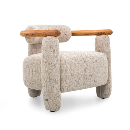 GRANUM Armchair in Teak and Tan Fabric
