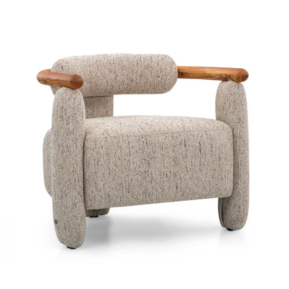 GRANUM Armchair in Teak and Tan Fabric