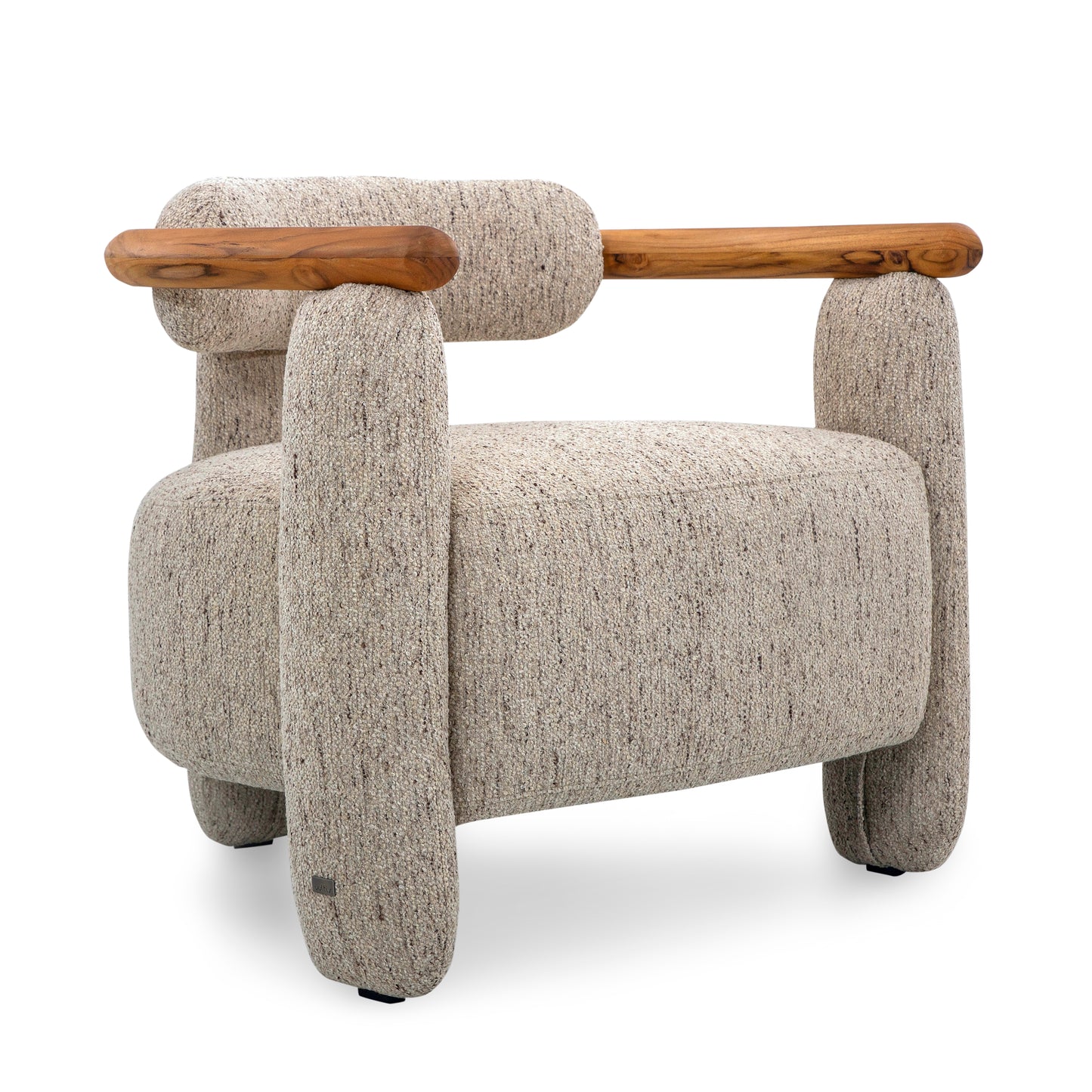 GRANUM Armchair in Teak and Tan Fabric