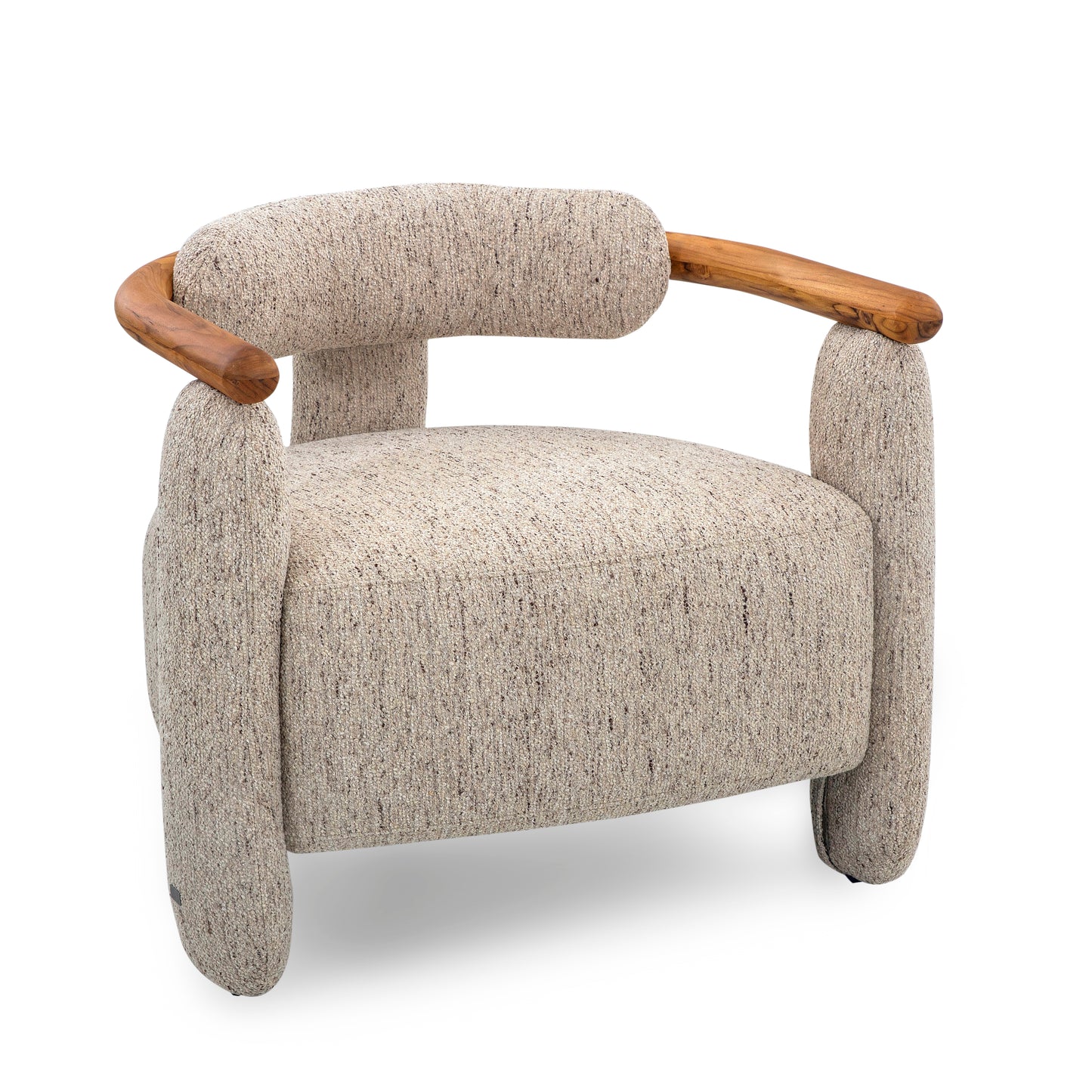 GRANUM Armchair in Teak and Tan Fabric