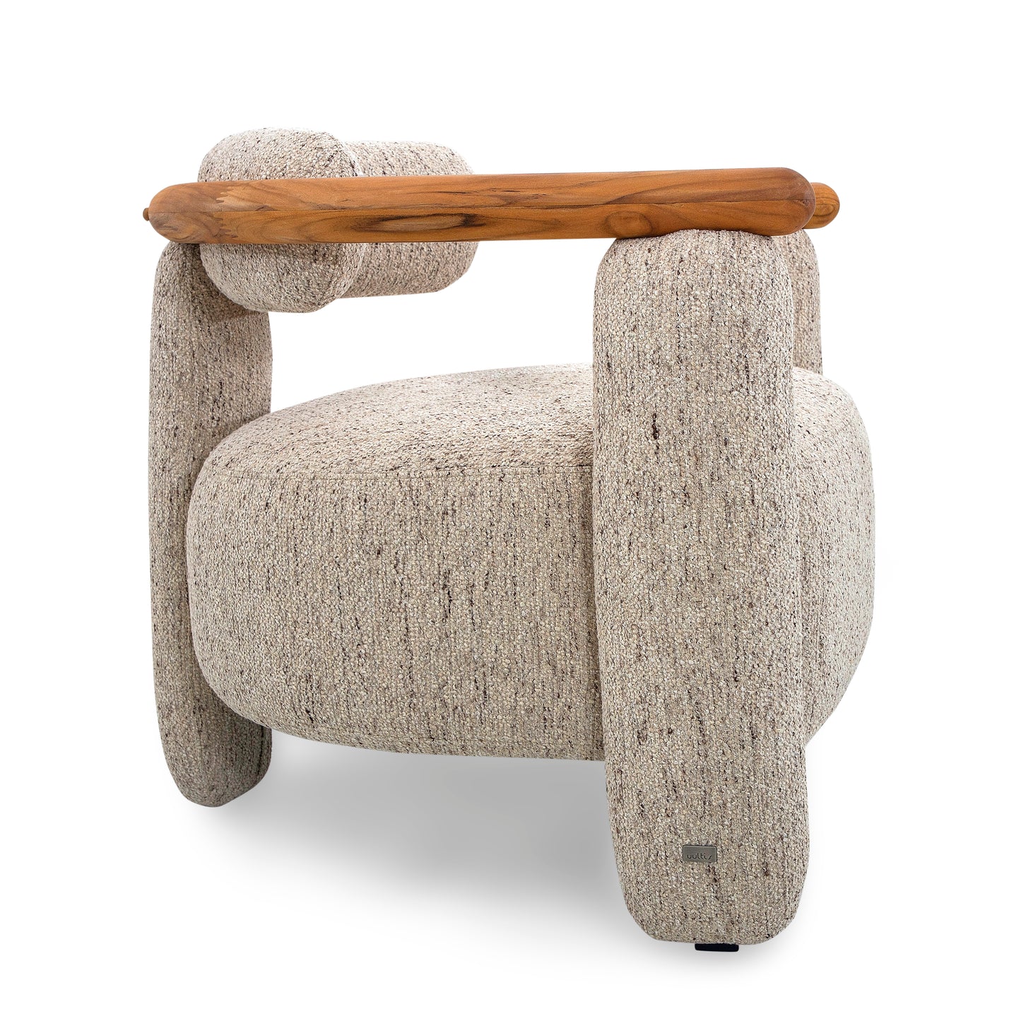 GRANUM Armchair in Teak and Tan Fabric