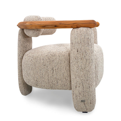 GRANUM Armchair in Teak and Tan Fabric