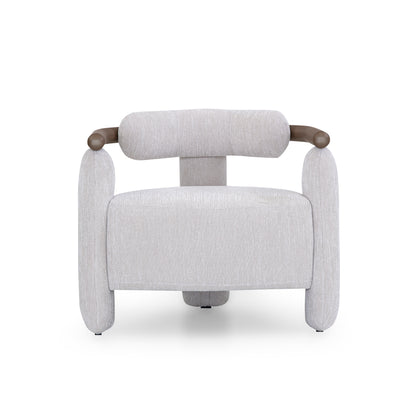 GRANUM Armchair in Chocolate and White Boucle