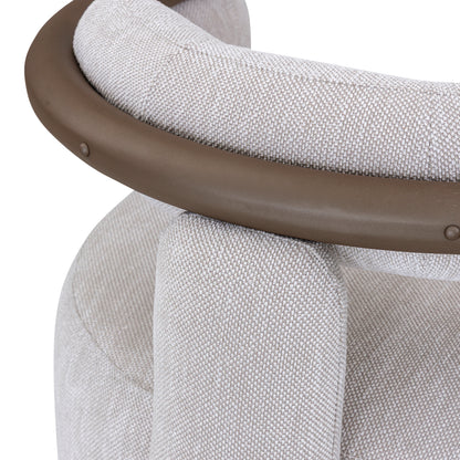 GRANUM Armchair in Chocolate and White Boucle