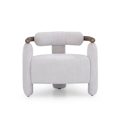 GRANUM Armchair in Chocolate and White Boucle
