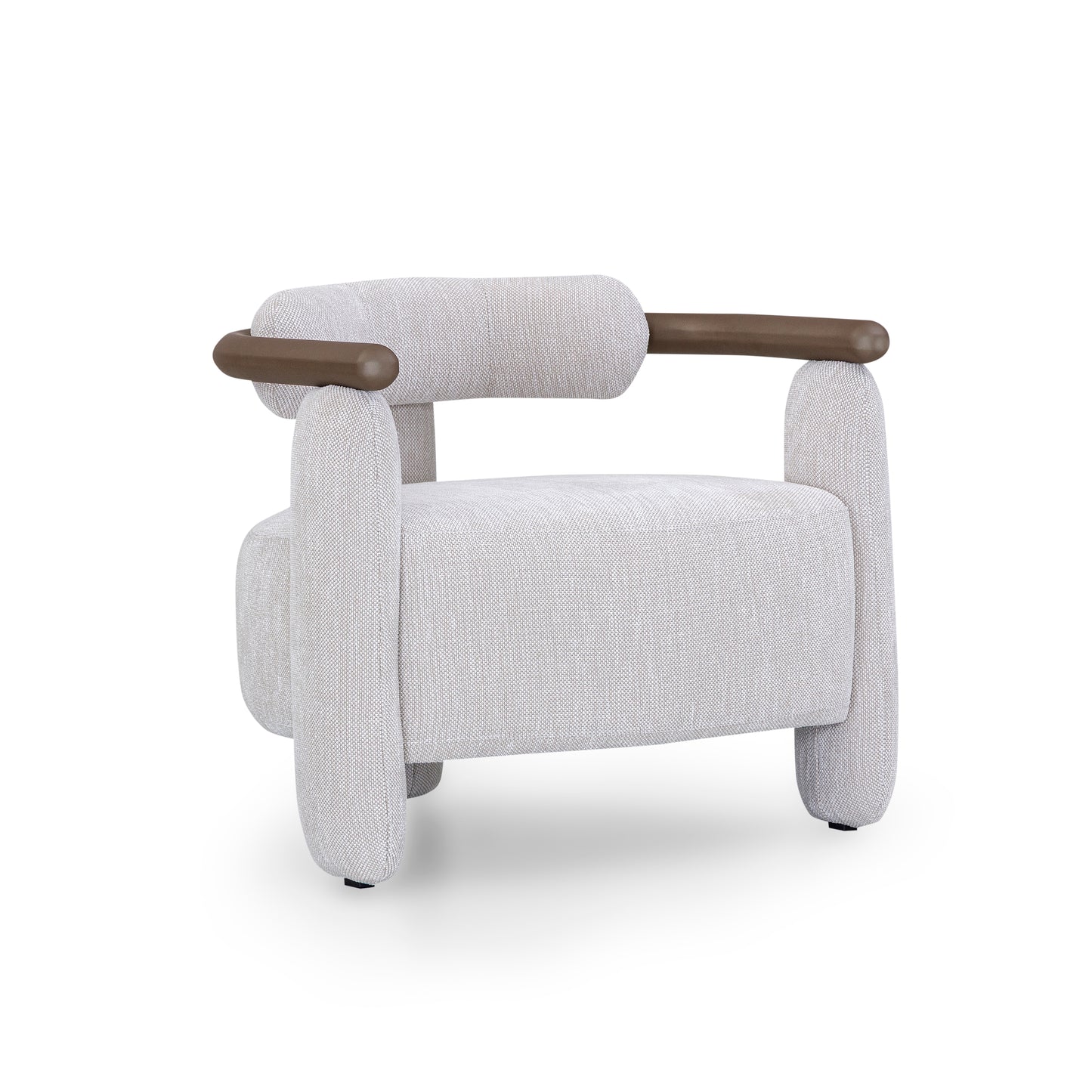 GRANUM Armchair in Chocolate and White Boucle
