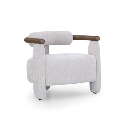 GRANUM Armchair in Chocolate and White Boucle