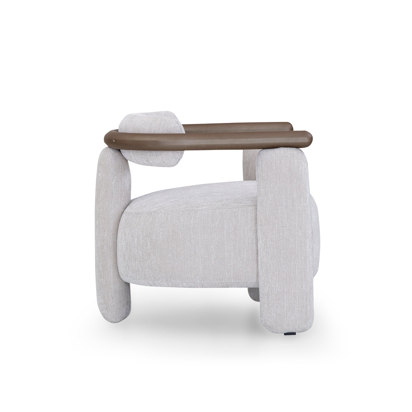 GRANUM Armchair in Chocolate and White Boucle