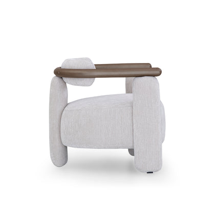 GRANUM Armchair in Chocolate and White Boucle