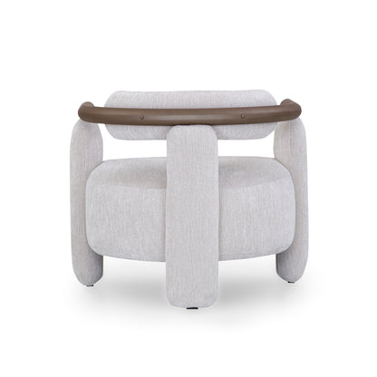 GRANUM Armchair in Chocolate and White Boucle