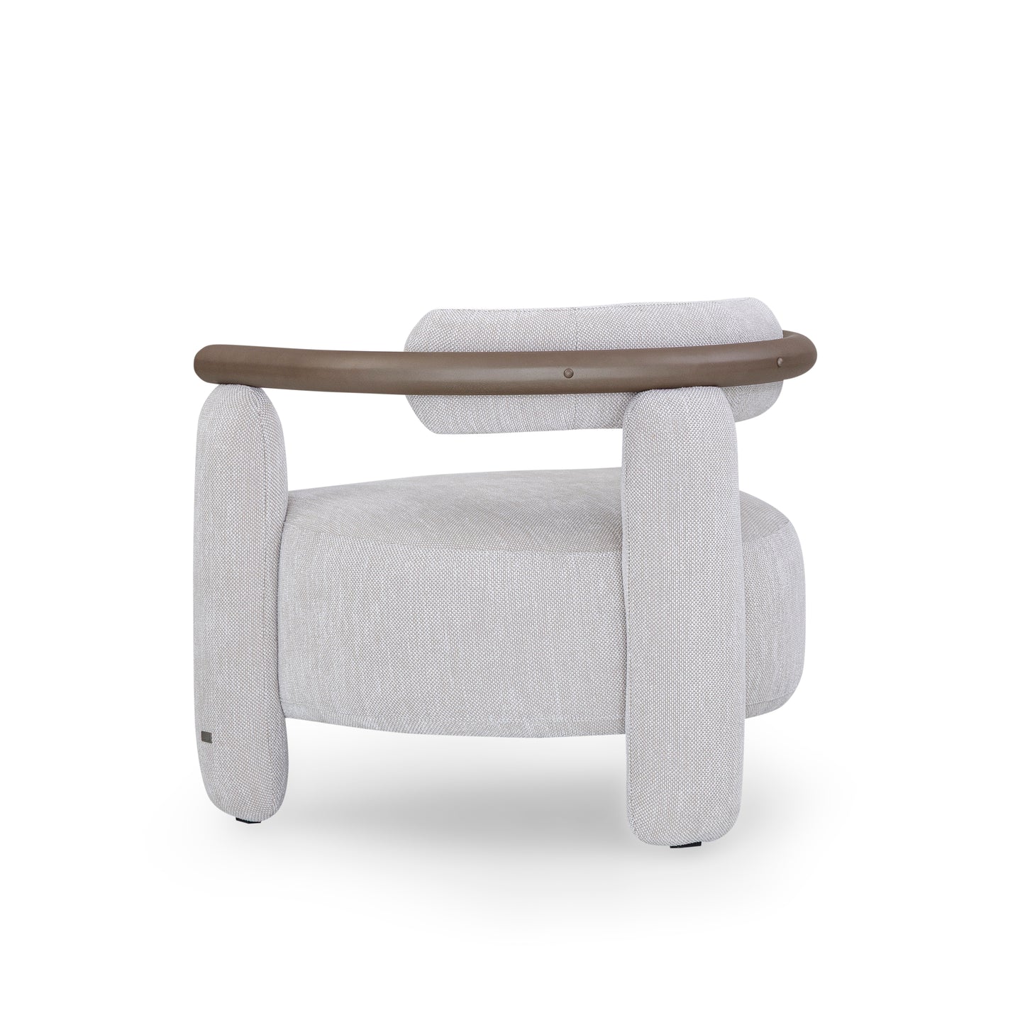 GRANUM Armchair in Chocolate and White Boucle