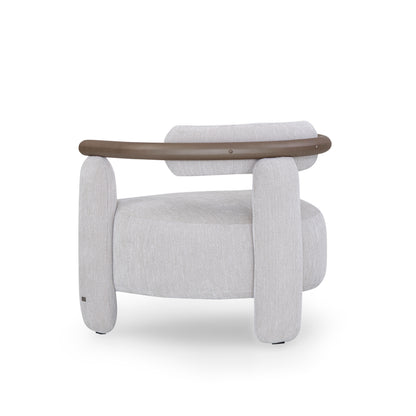GRANUM Armchair in Chocolate and White Boucle