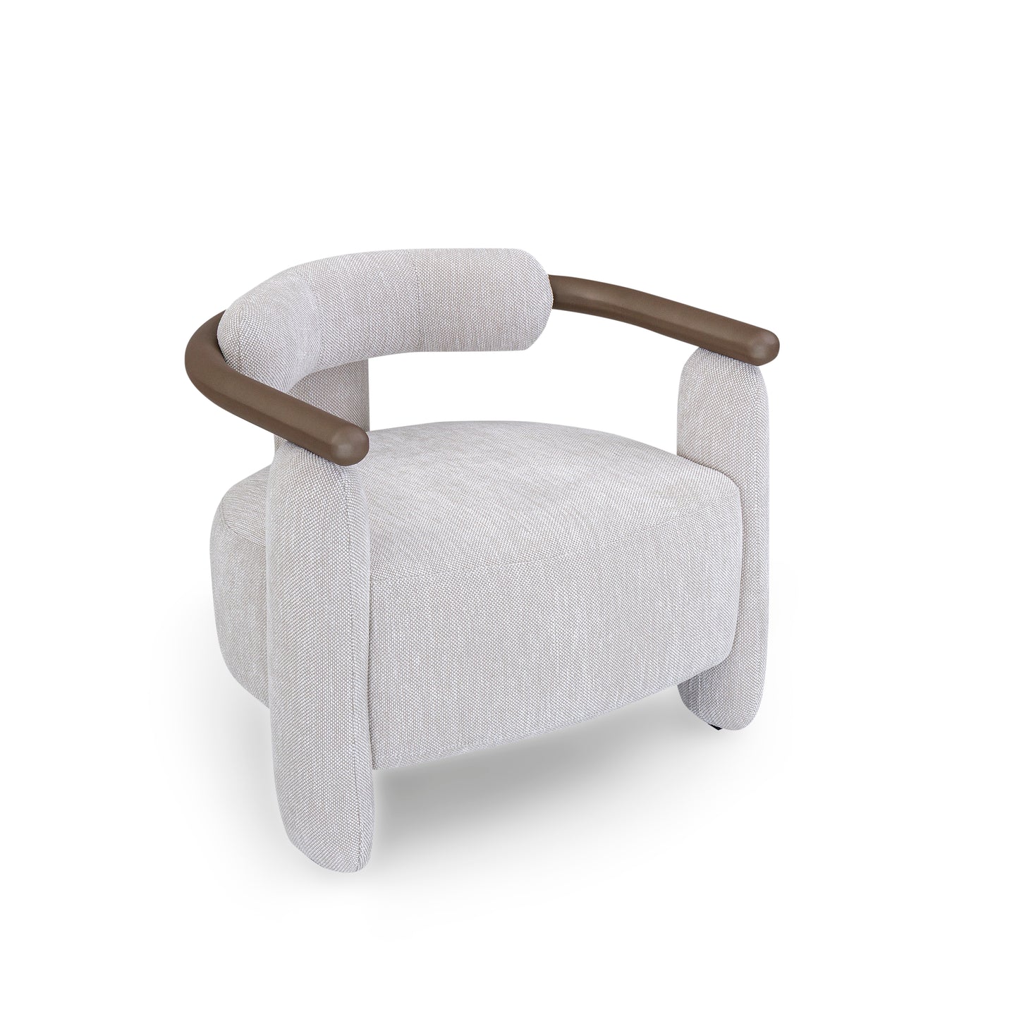 GRANUM Armchair in Chocolate and White Boucle