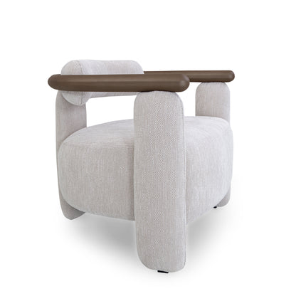 GRANUM Armchair in Chocolate and White Boucle