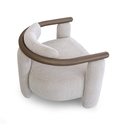 GRANUM Armchair in Chocolate and White Boucle