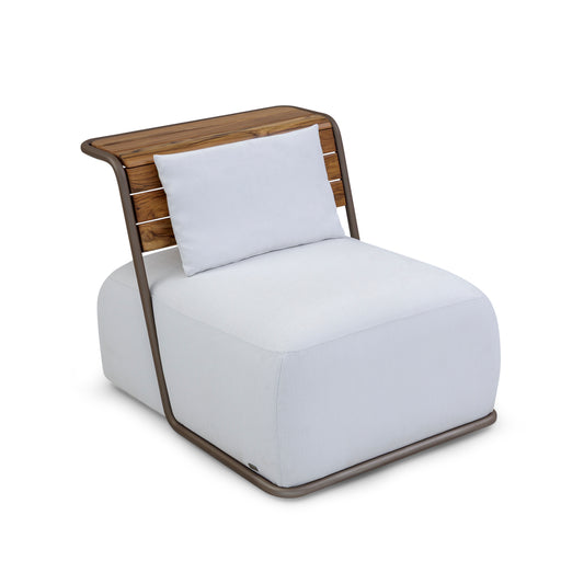 MONO Outdoor Armchair in Chocolate and White Fabric