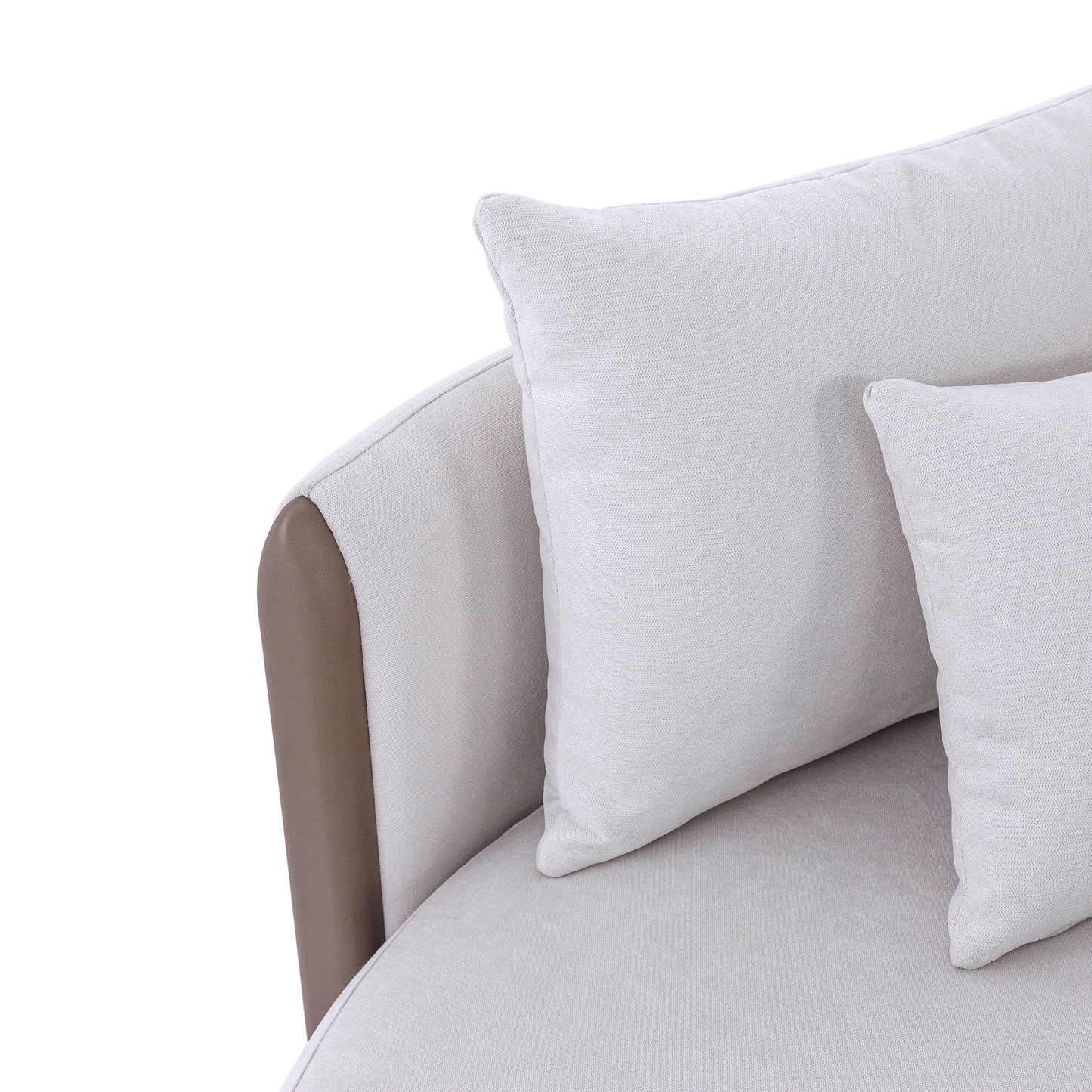DOMO Chaise in Chocolate and White Fabric