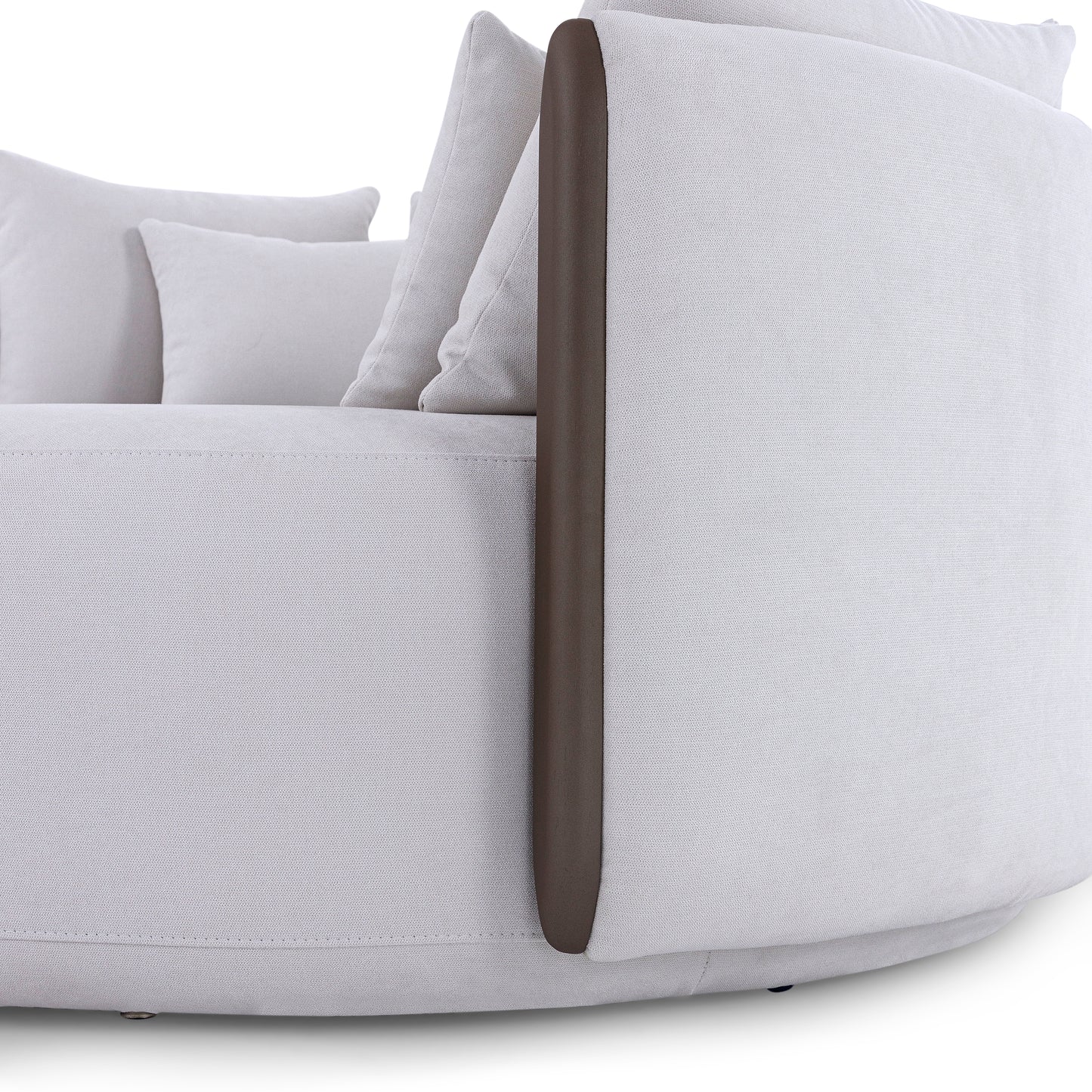 DOMO Chaise in Chocolate and White Fabric