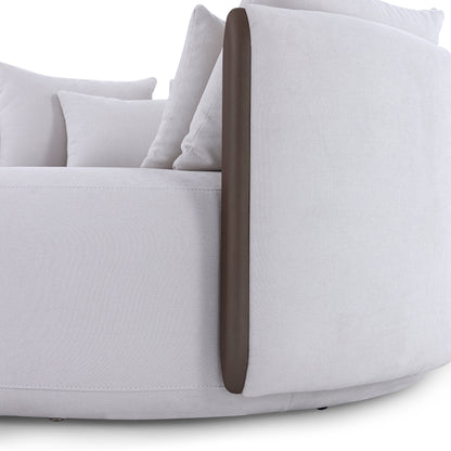 DOMO Chaise in Chocolate and White Fabric