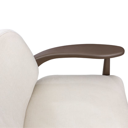 COGO Armchair in Chocolate and White fabric
