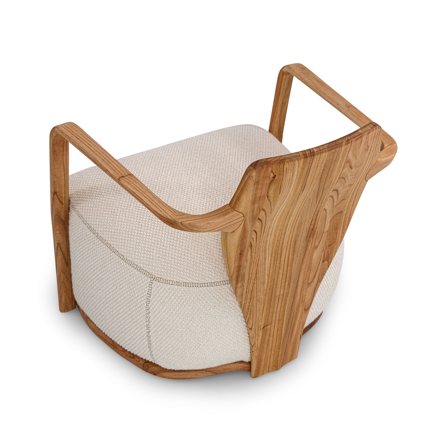 BONITO Armchair in Chinaberry and White Boucle fabric