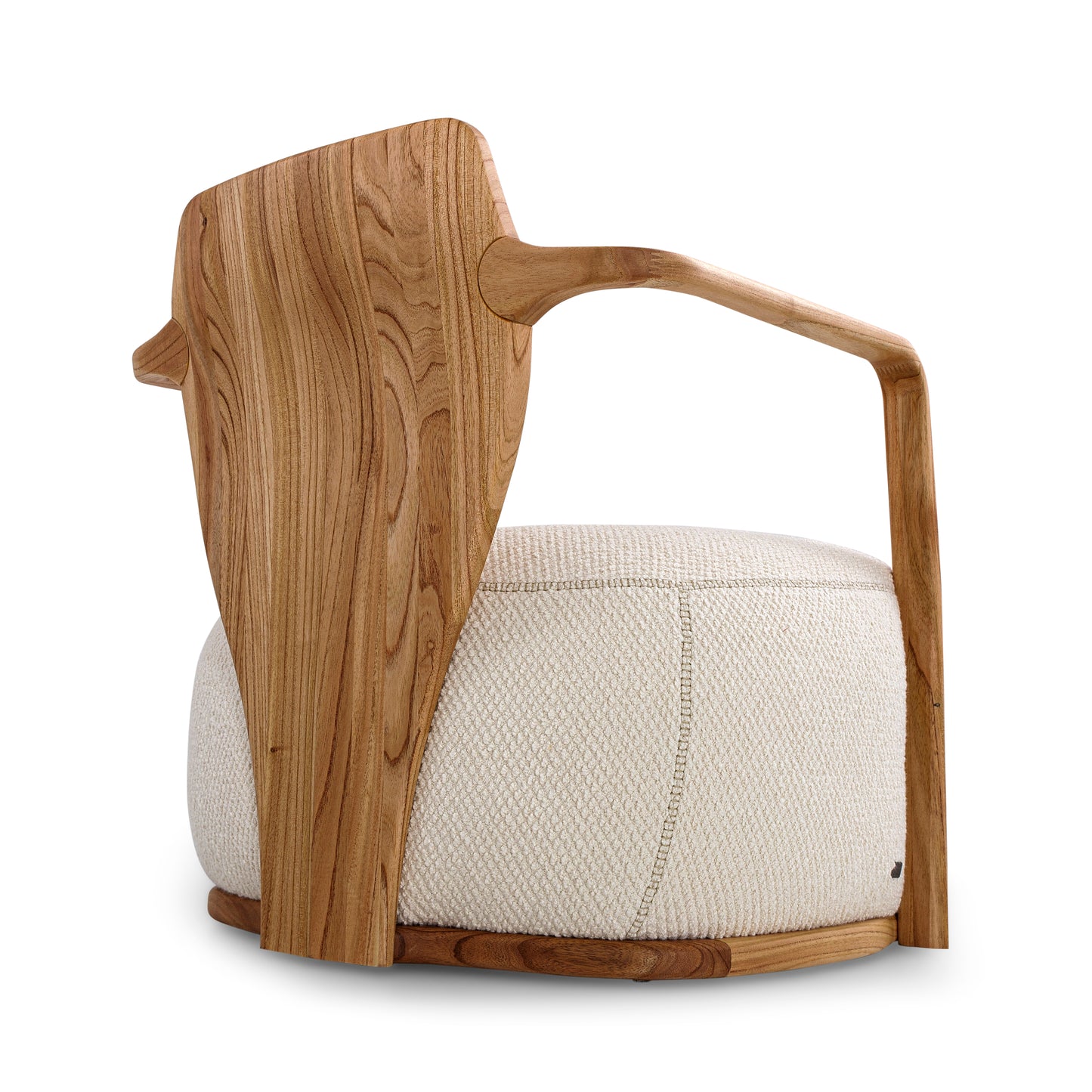 BONITO Armchair in Chinaberry and White Boucle fabric