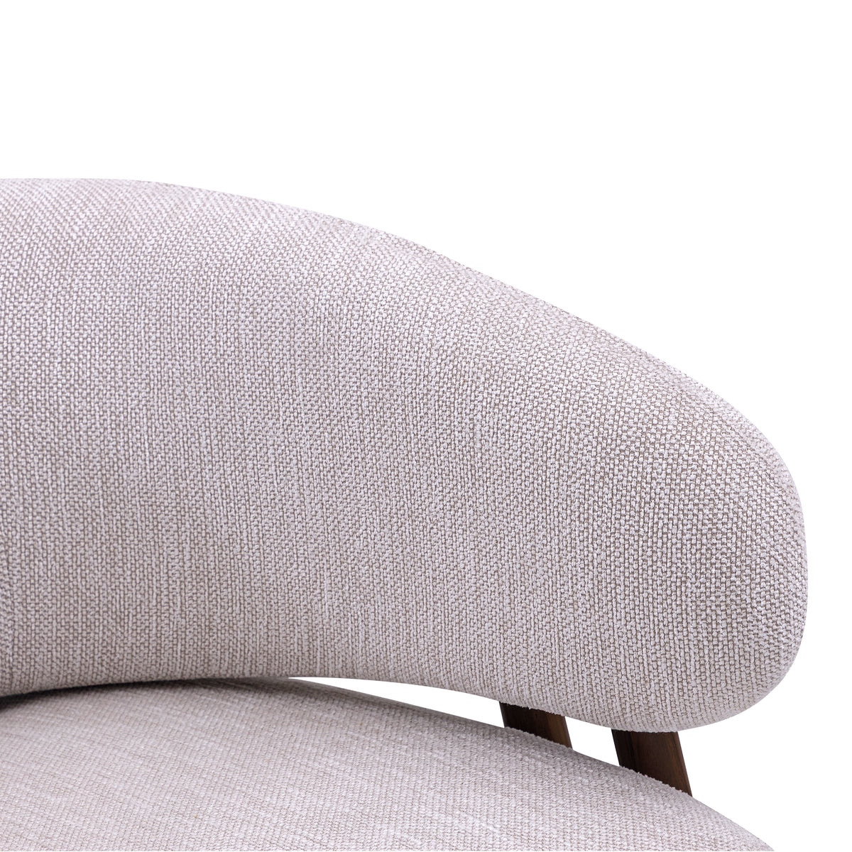 IPE Armchair in Walnut and Light Gray fabric