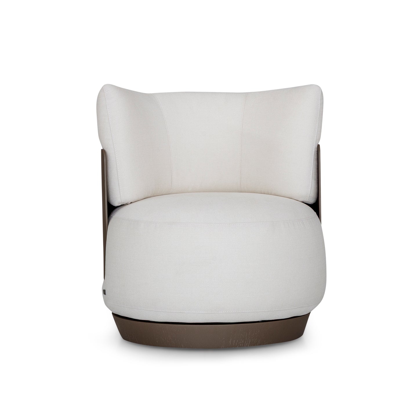 CAPITOLIO Armchair in Chocolate and White Fabric