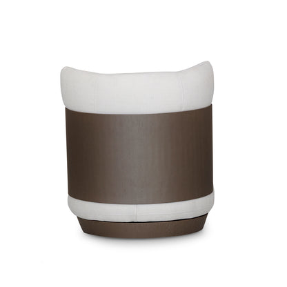 CAPITOLIO Armchair in Chocolate and White Fabric