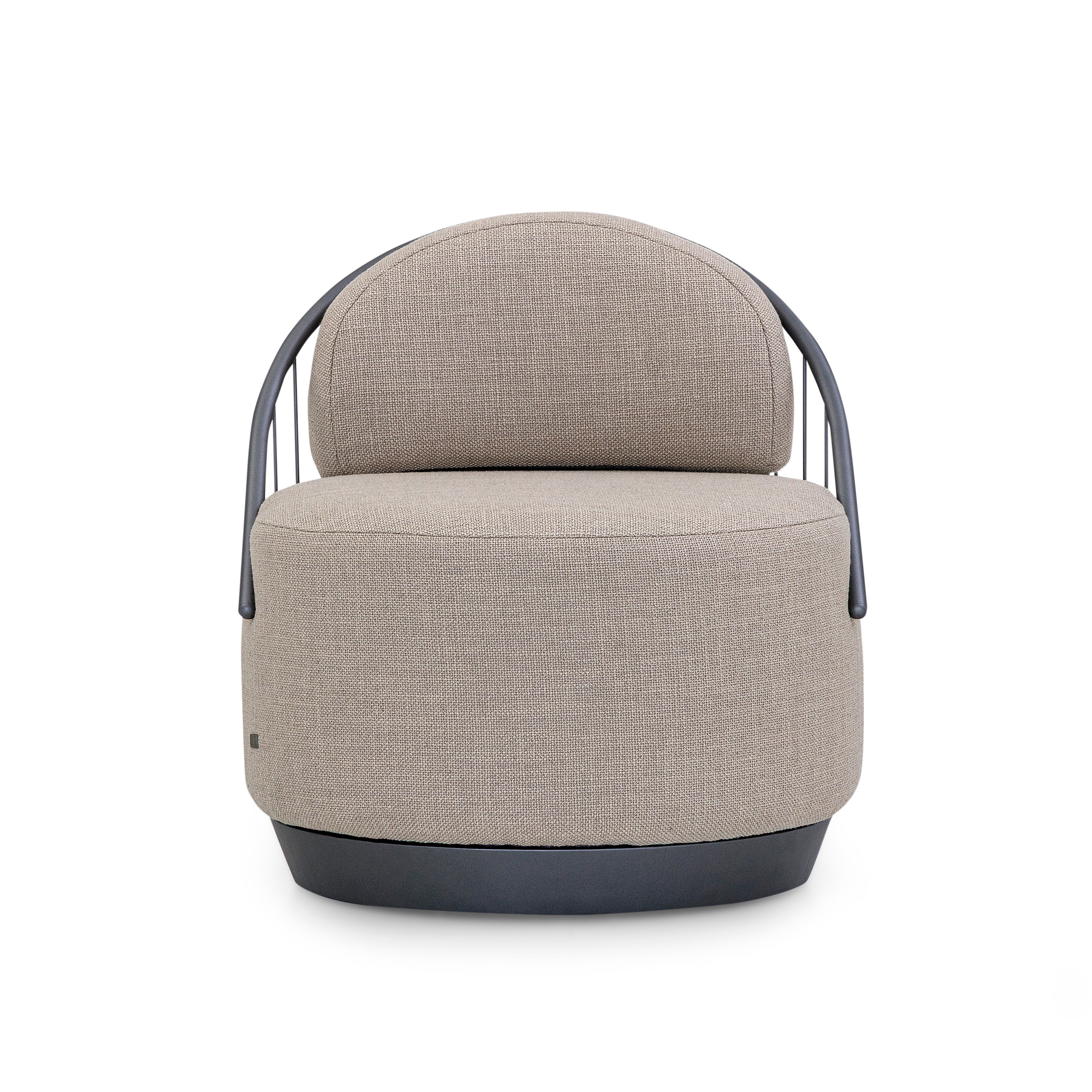 PARANOA Armchair in Graphite and Beige Fabric