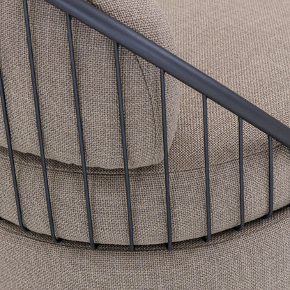 PARANOA Armchair in Graphite and Beige Fabric