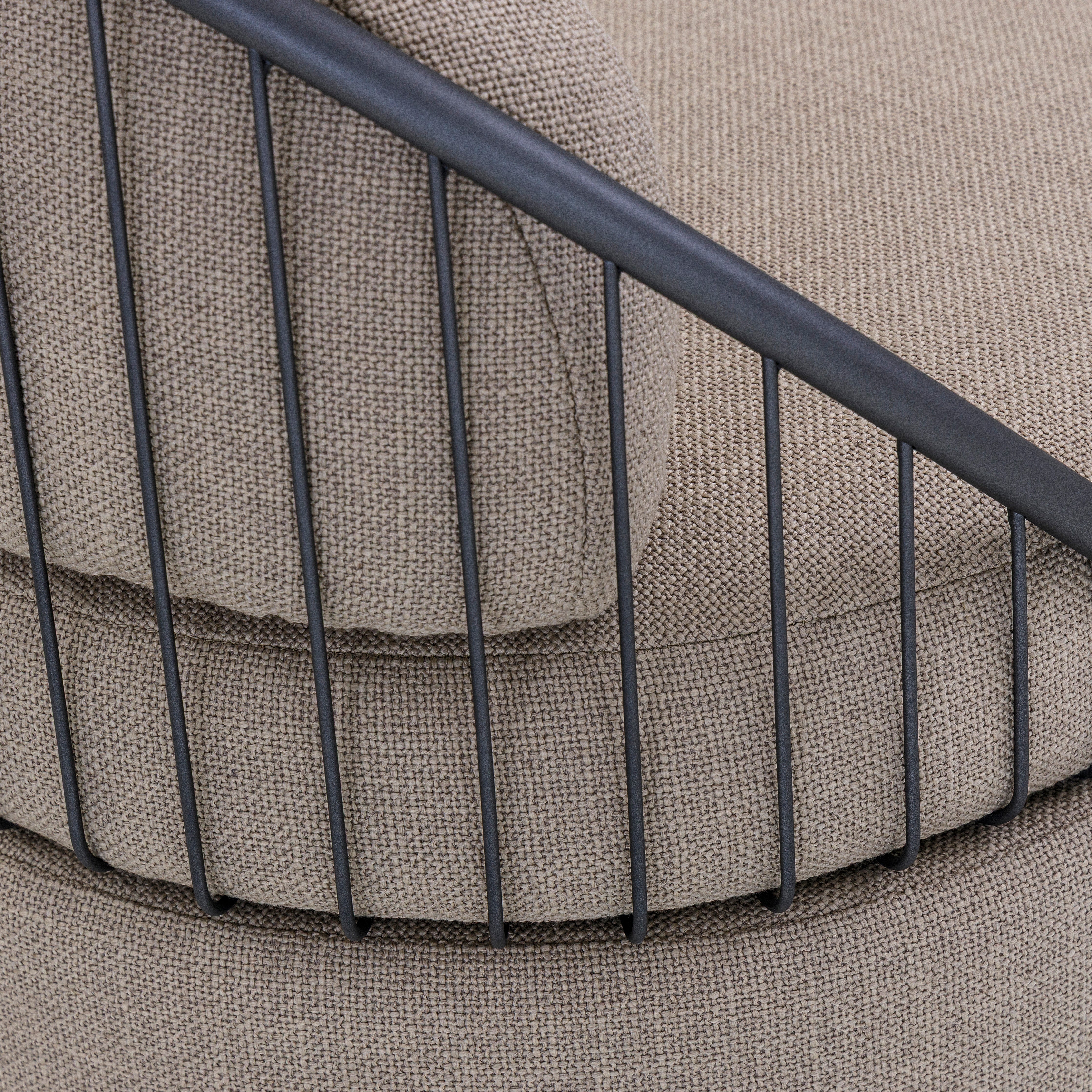 PARANOA Armchair in Graphite and Beige Fabric