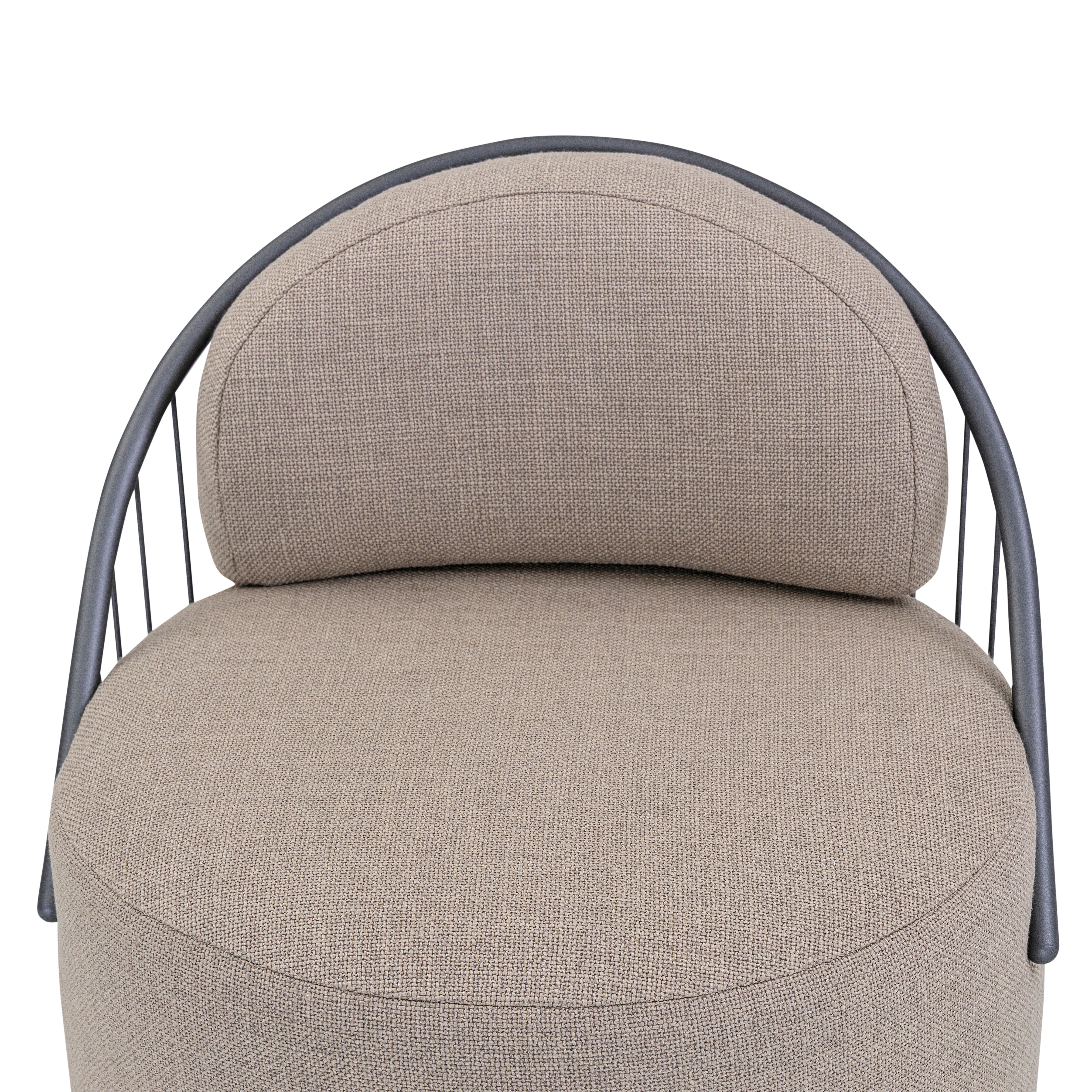 PARANOA Armchair in Graphite and Beige Fabric