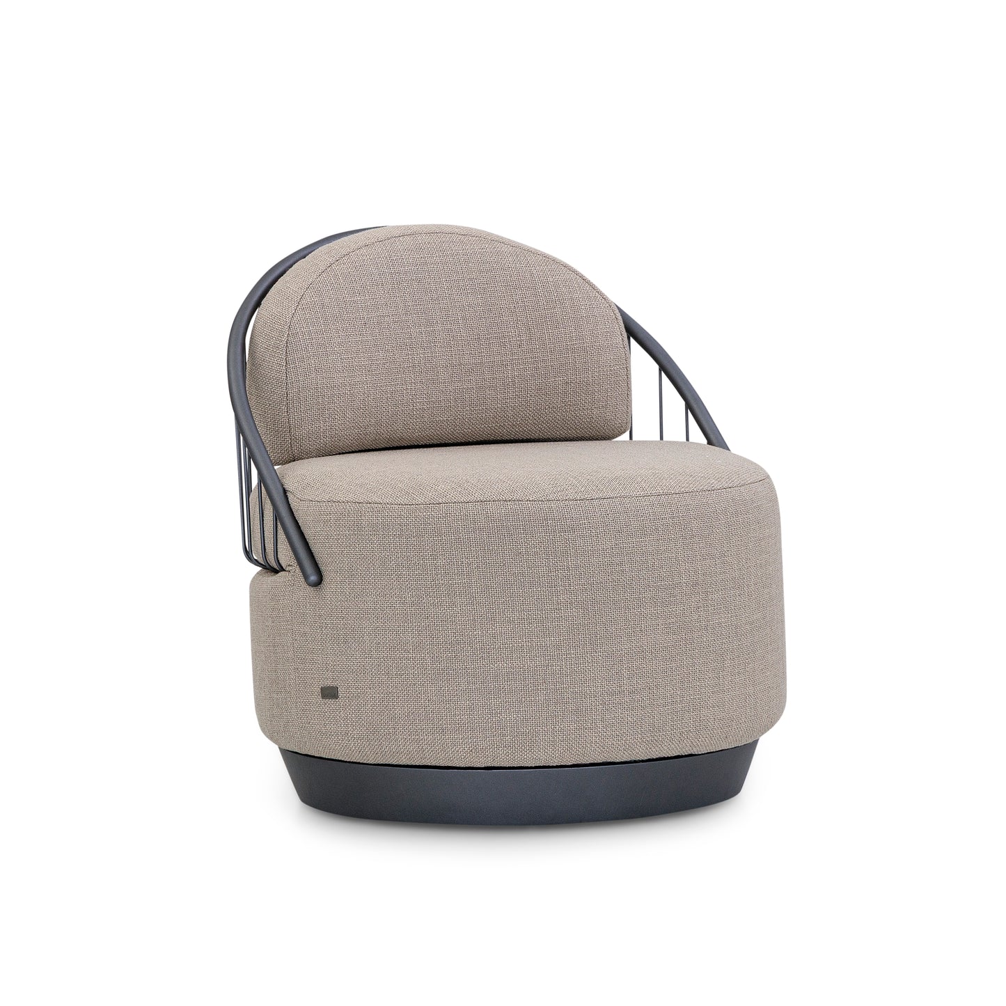 PARANOA Armchair in Graphite and Beige Fabric