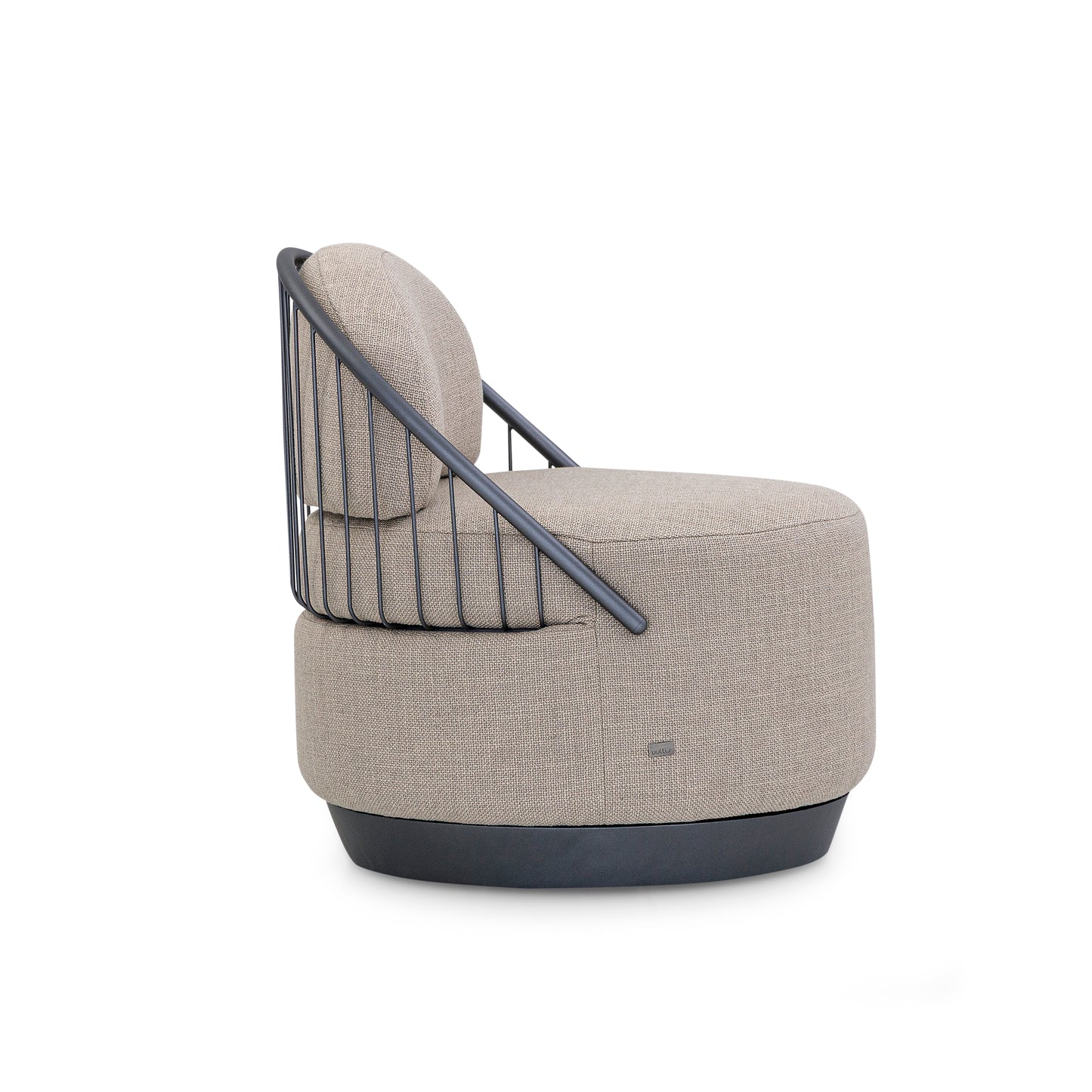 PARANOA Armchair in Graphite and Beige Fabric
