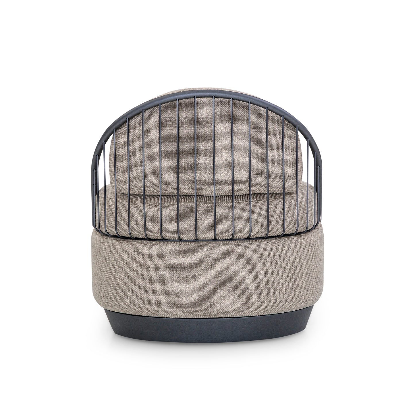 PARANOA Armchair in Graphite and Beige Fabric