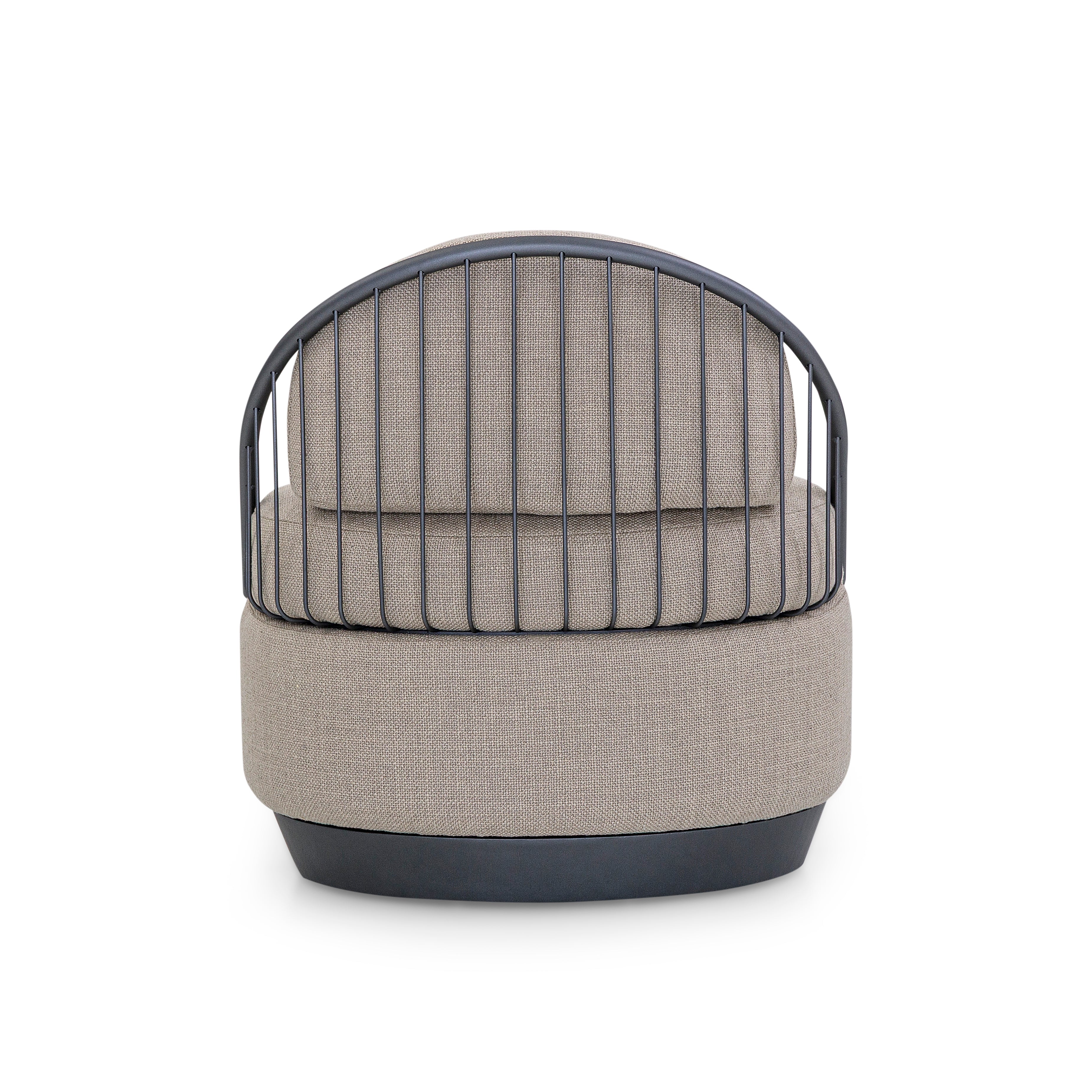 PARANOA Armchair in Graphite and Beige Fabric