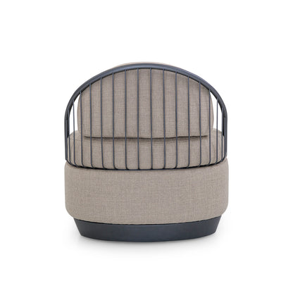 PARANOA Armchair in Graphite and Beige Fabric