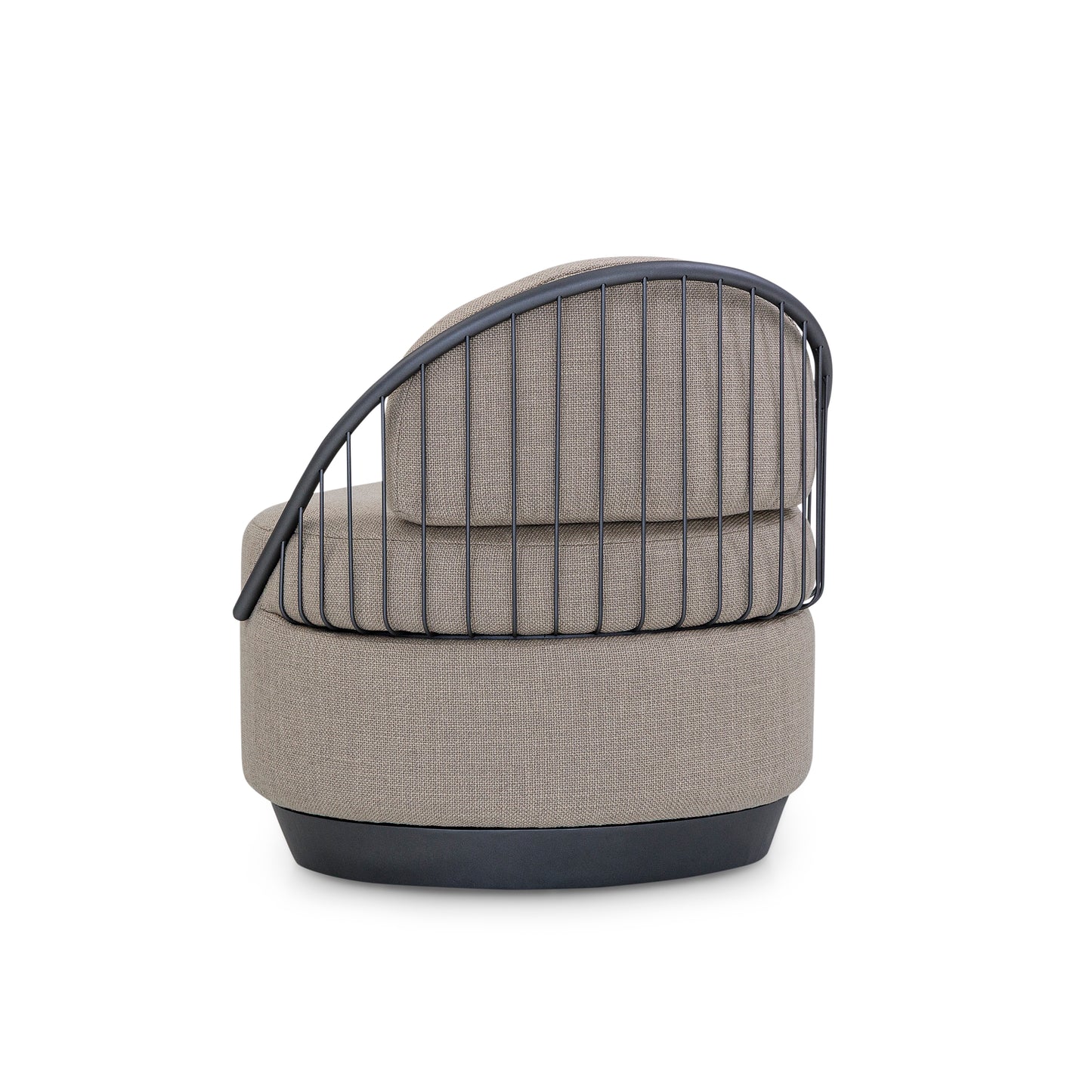 PARANOA Armchair in Graphite and Beige Fabric
